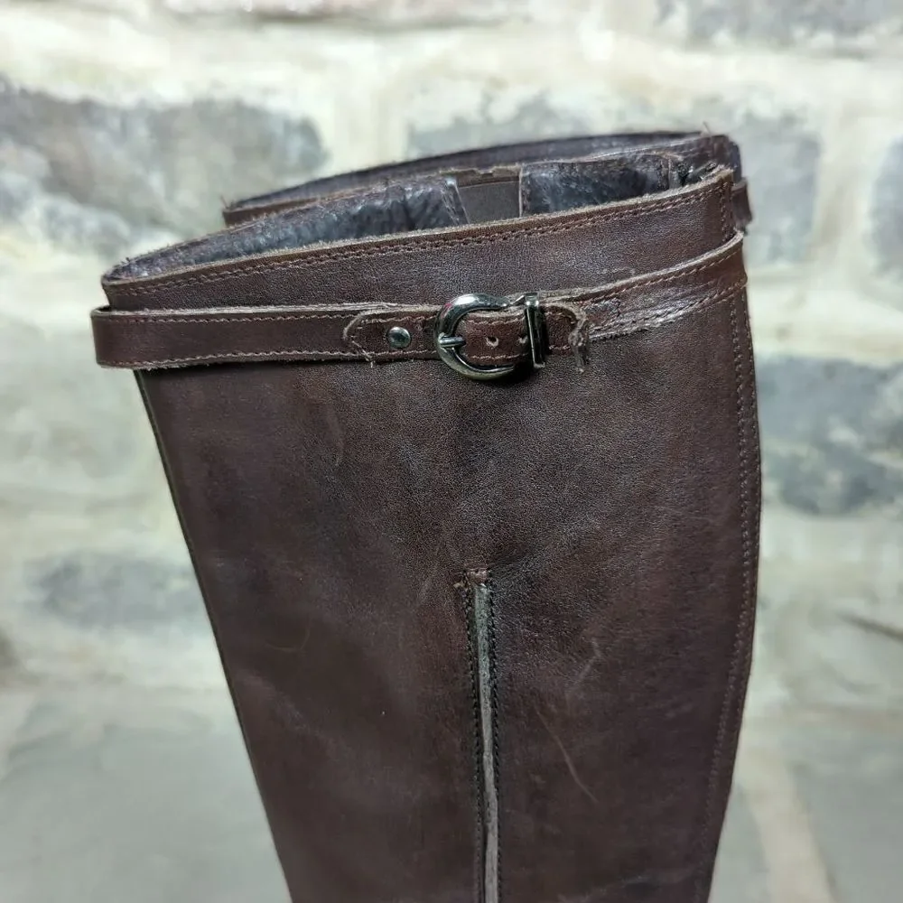LAVORAZIONE Artigianale Brown leather riding‎ boots size 36